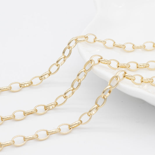 2 Meters Glossy O Link Thin Cable Chain 14K GF