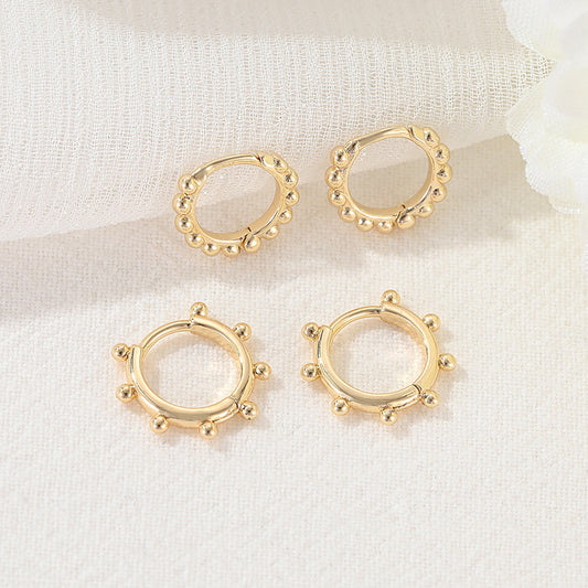 4 Beaded Circle Hoop Earrings 14K GF Earing