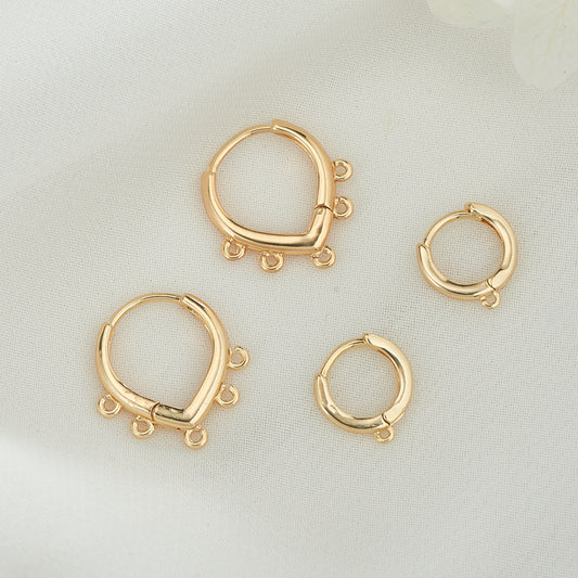 4 Multi Looped Plain Circle Hoop Earring with Loop 14K GF Earing