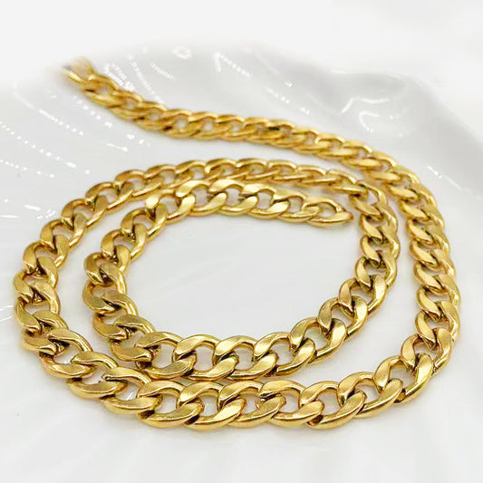 2 Meters Chunky Flat Curved Link Cable Chain 14K GF