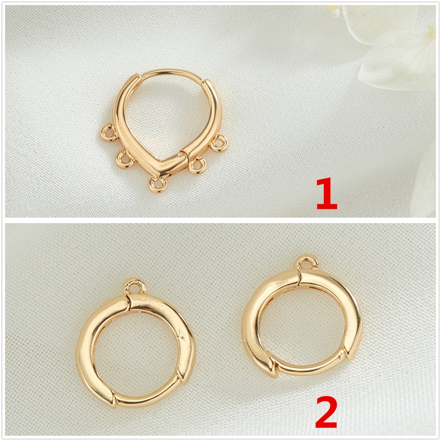 4 Multi Looped Plain Circle Hoop Earring with Loop 14K GF Earing