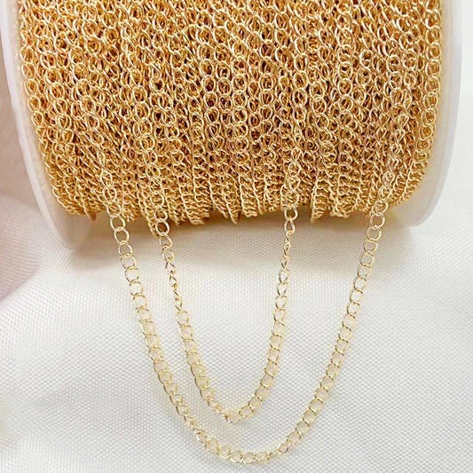 2 Meters Curved Oval Link Cable Chain 14K GF