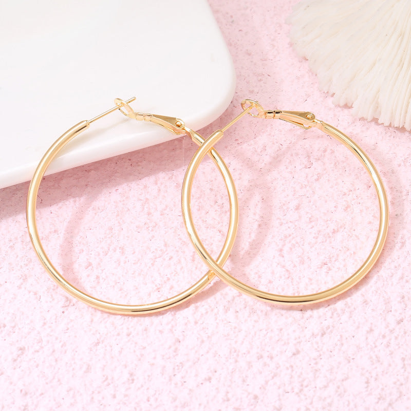 4 Twined Circle Chunky Hoop Earrings 14K GF Earing