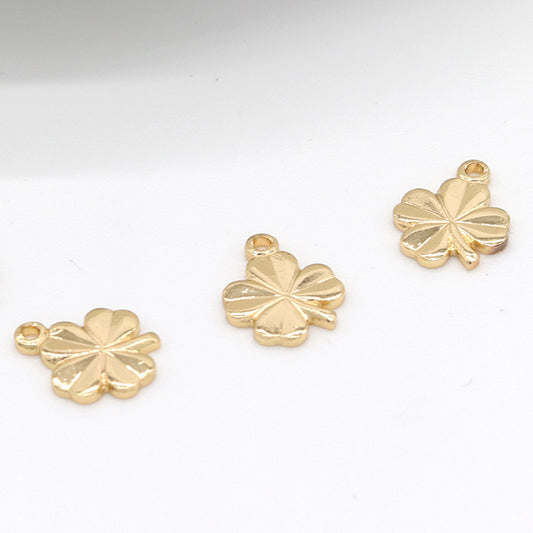 2 Four Leaf Clover Charm Pendant 14K GF