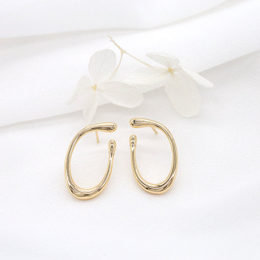 4 boucles d'oreilles à tige en cercle fondant 14K GF