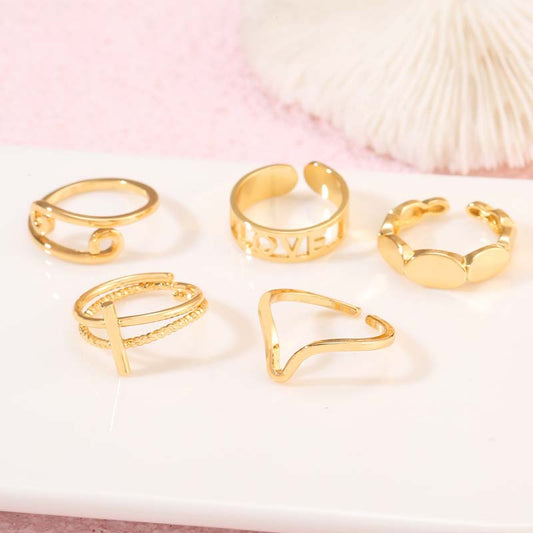 2 Open Circle Love Statement Ring 14K GF