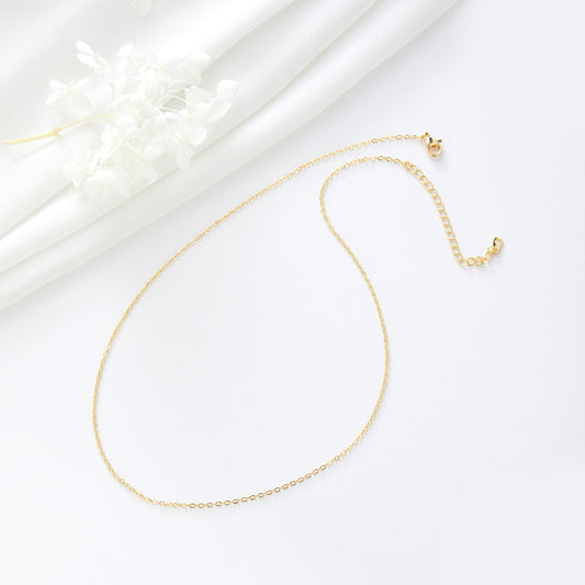 2 Thin Cable Chain Necklace with Extender 14K GF Choker