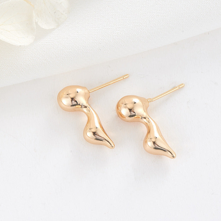 4 boucles d'oreilles à tige fondantes 14K GF Earing