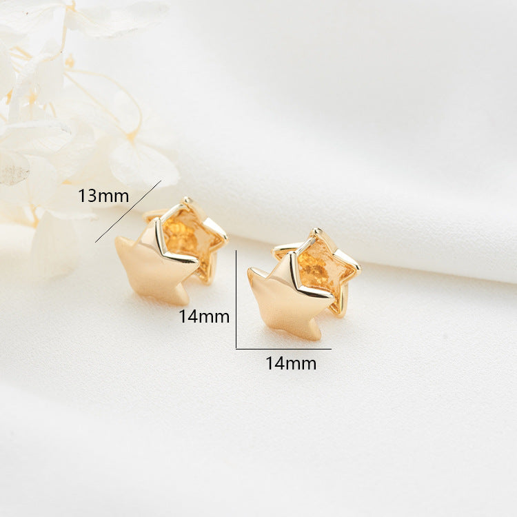 Boucle d'oreille 4 étoiles brillantes 14K GF