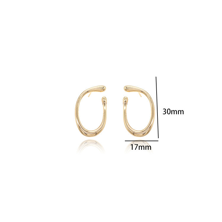 4 boucles d'oreilles à tige en cercle fondant 14K GF