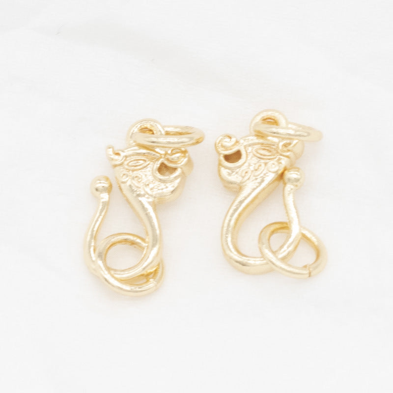 2 Dragon S Clasp 14K GF Hook Buckle Clasps Connector