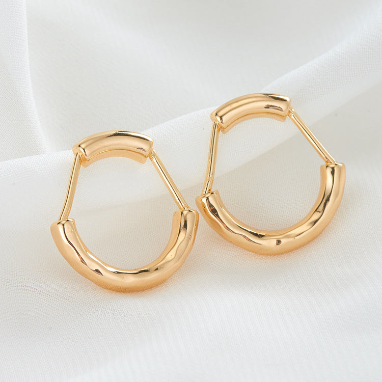 4 boucles d'oreilles à tige en cercle fondu 14K GF