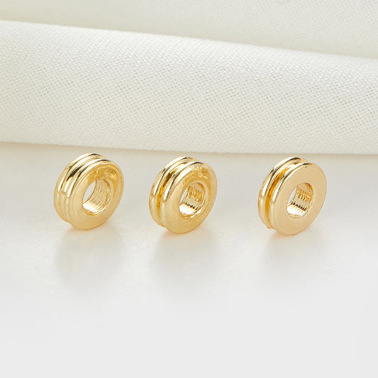 10 Tiny Flat Roundelle Bead Piece 14K GF Copper Charm Bead Spacer 6mm