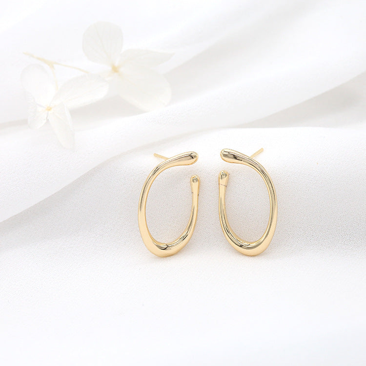 4 boucles d'oreilles à tige en cercle fondant 14K GF