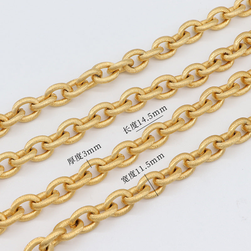 2 Meters Chunky Carving Rounded Oval Cable Chain 14K GF