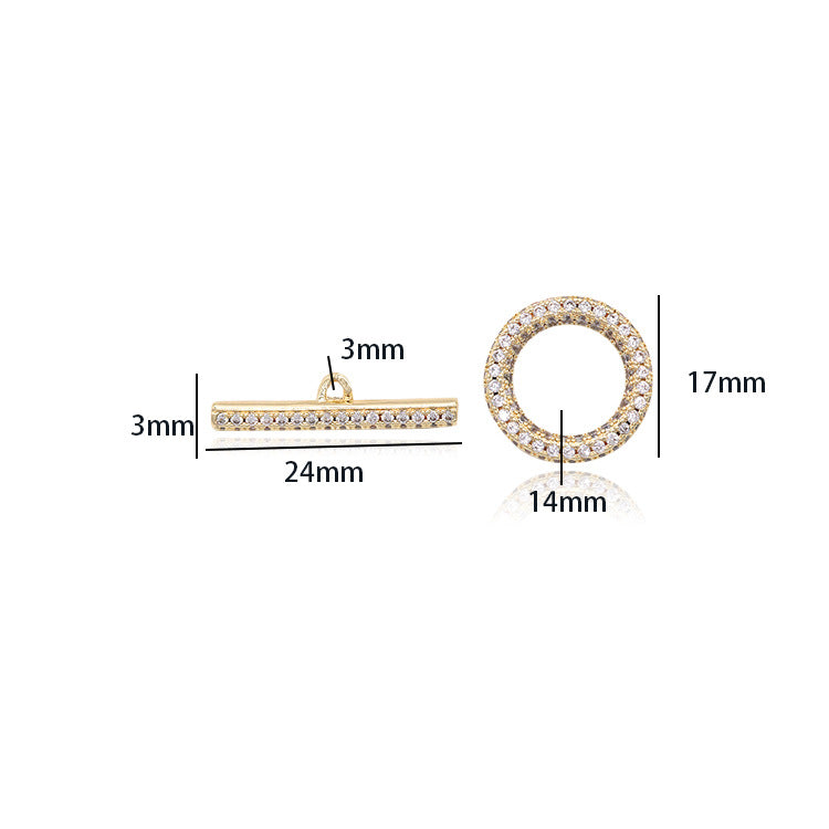 2 fermoirs ronds OT 14K GF connecteur de fermoirs ornés de strass