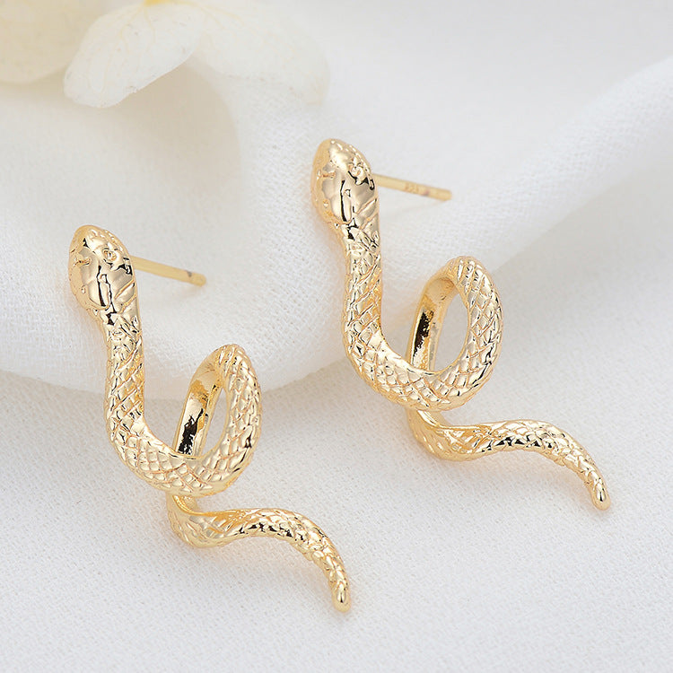 4 boucles d'oreilles serpent 14K GF Earing