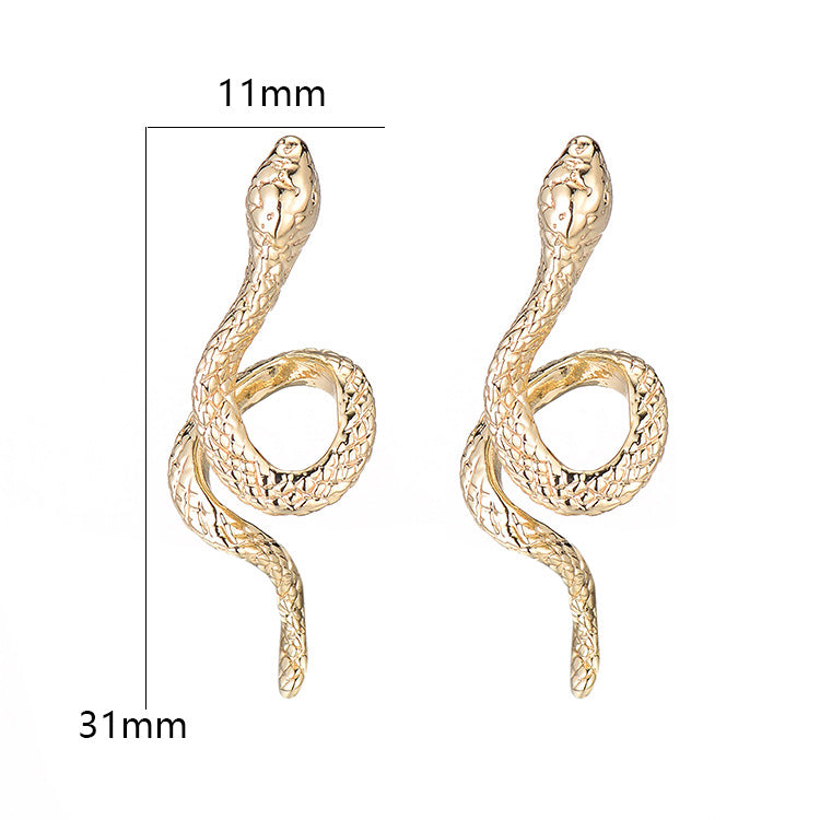 4 boucles d'oreilles serpent 14K GF Earing