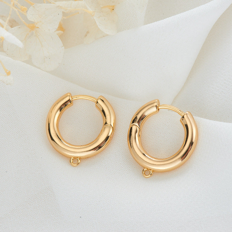 4 boucles d'oreilles créoles rondes unies 14K GF Earing