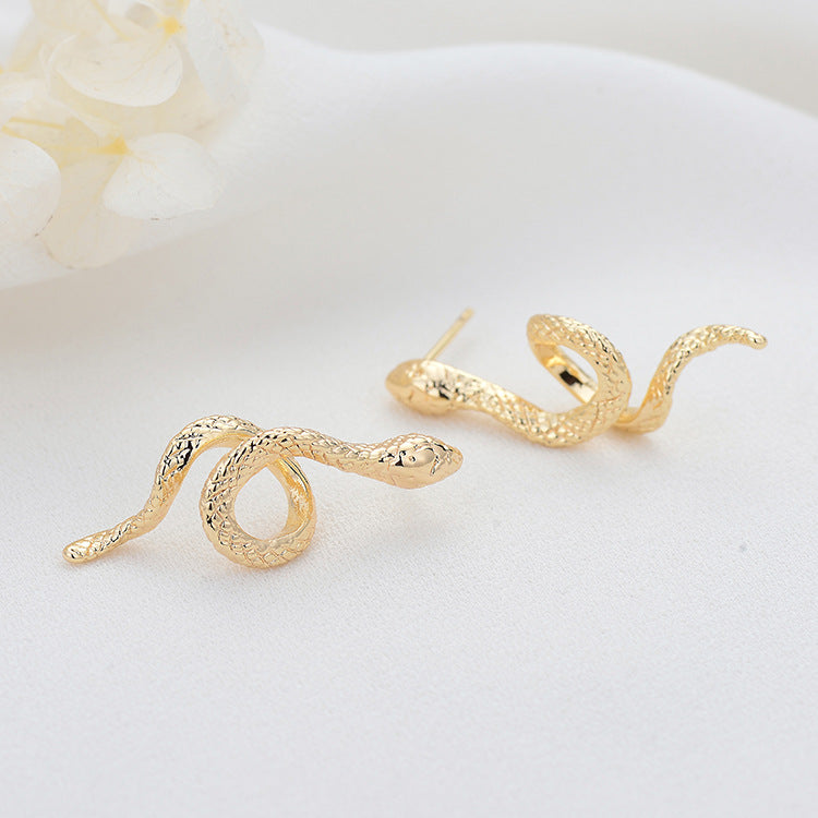 4 boucles d'oreilles serpent 14K GF Earing