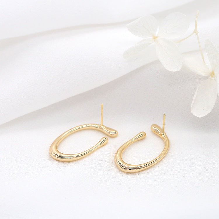 4 boucles d'oreilles à tige en cercle fondant 14K GF