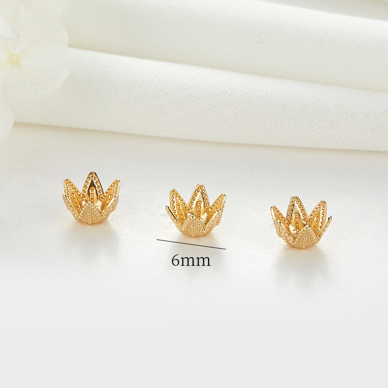 10 Floral Bead Cap Cup 14K GF Charm Beadwork Spacer