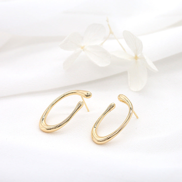 4 boucles d'oreilles à tige en cercle fondant 14K GF