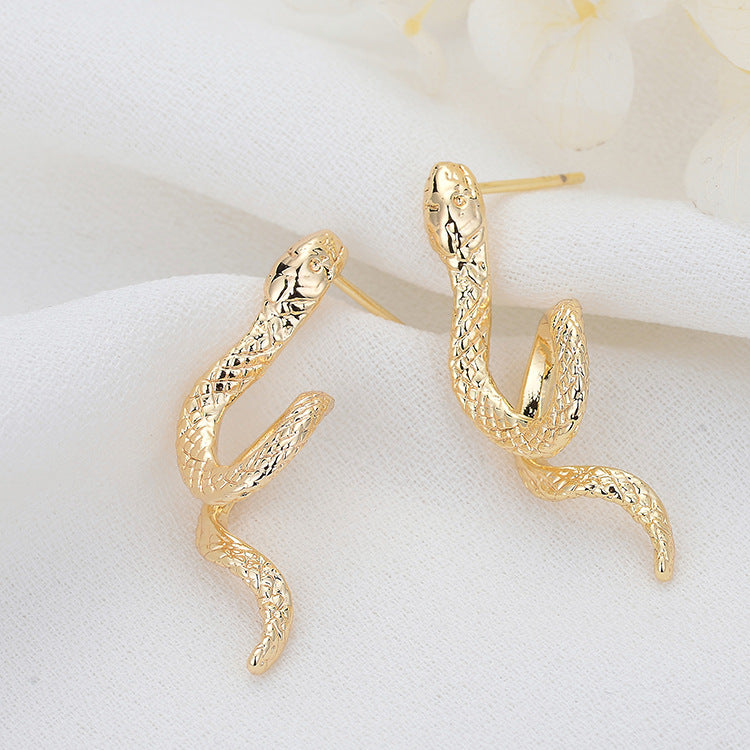 4 boucles d'oreilles serpent 14K GF Earing