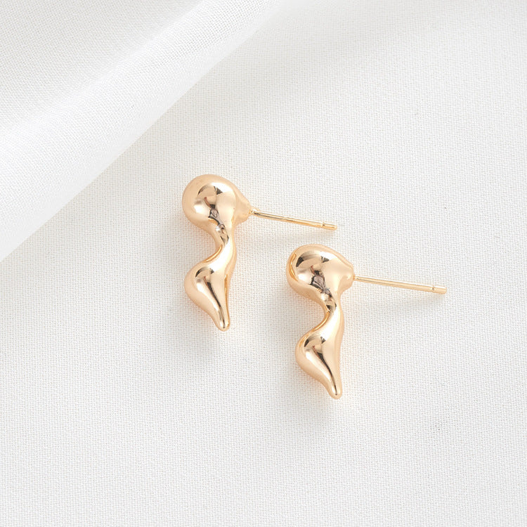 4 boucles d'oreilles à tige fondantes 14K GF Earing