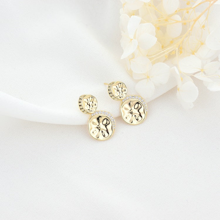 4 boucles d'oreilles à tige demi-cercle ornées de strass 14K GF