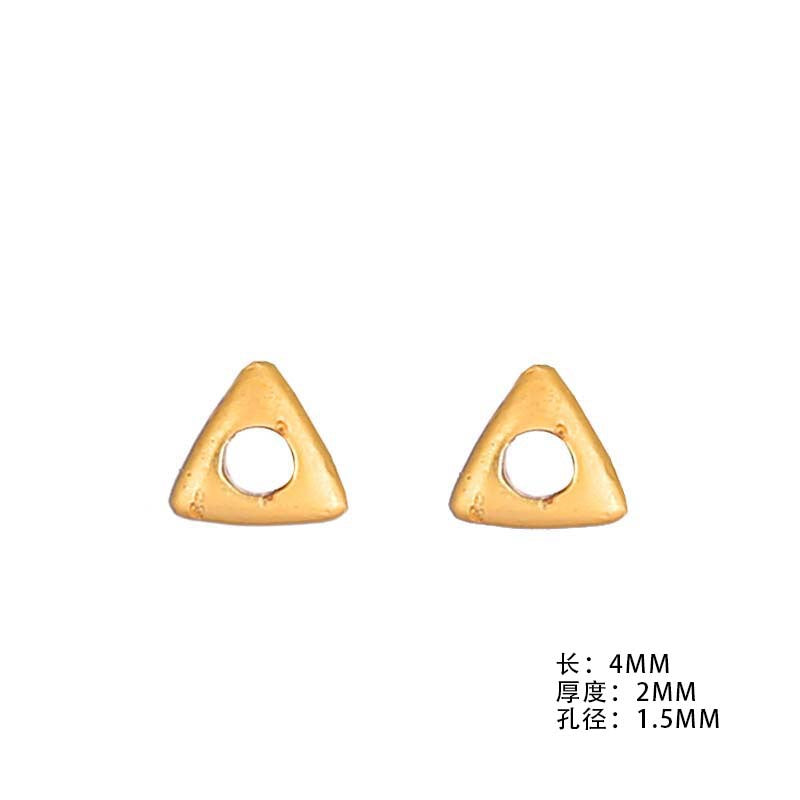 10 Frosted Triangle Bead Charm 14K GF Charm Beadwork Spacer