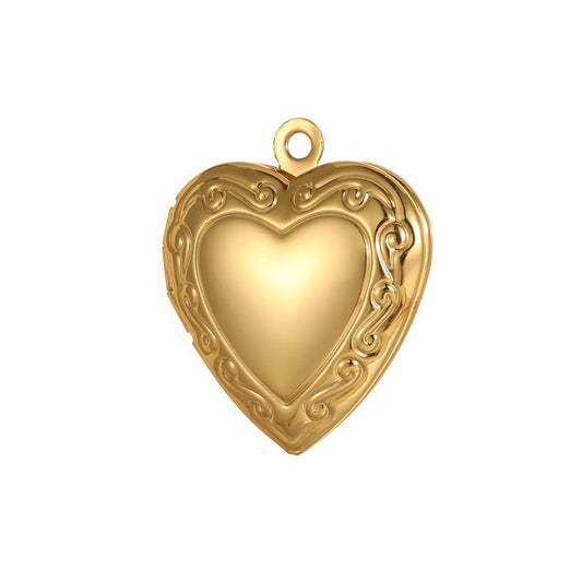 2 Heart Locket Charm Pendant 14K GF