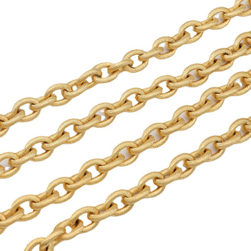 2 Meters Chunky Carving Rounded Oval Cable Chain 14K GF