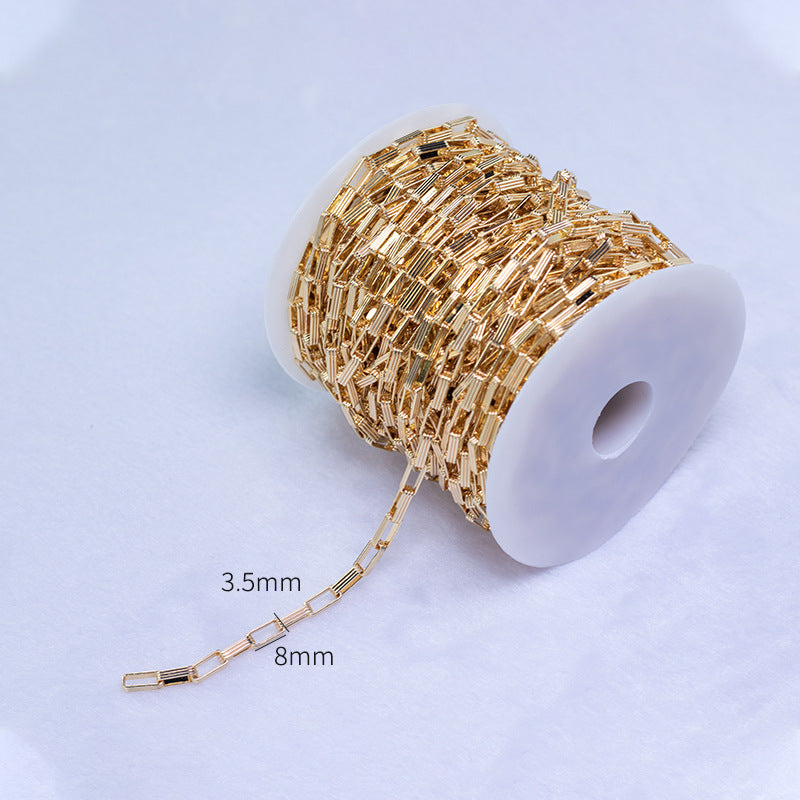 2 Meters Curved Oval Link Cable Chain Rectangle Box Chain 14K GF