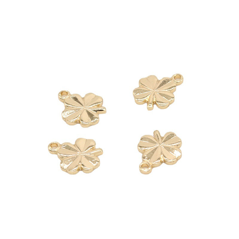 2 Four Leaf Clover Charm Pendant 14K GF