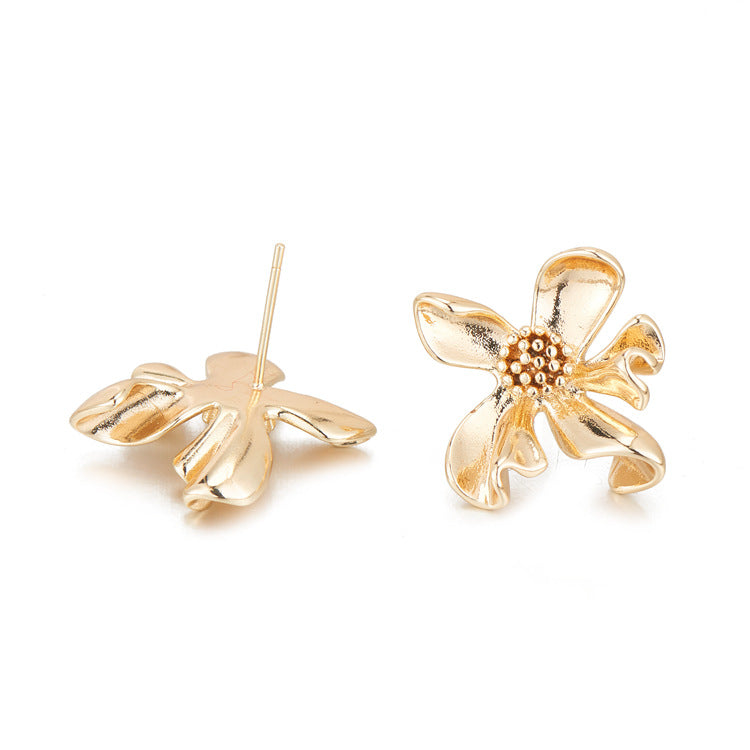 4 boucles d'oreilles à tige florale 14K GF Earing