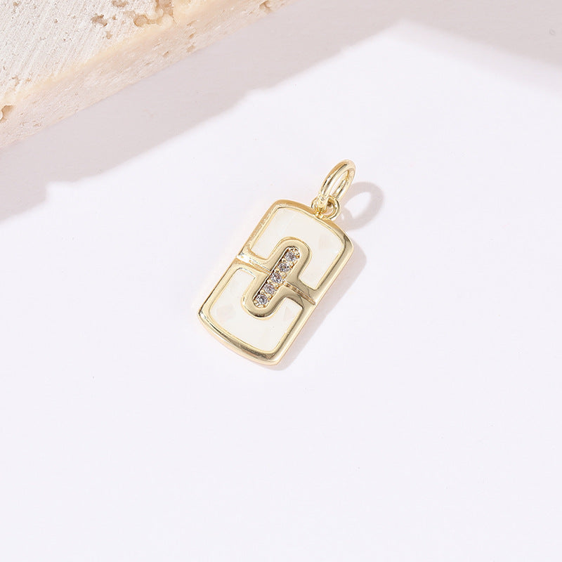 Pendentif à breloque 2 cœurs émail époxy 14K GF