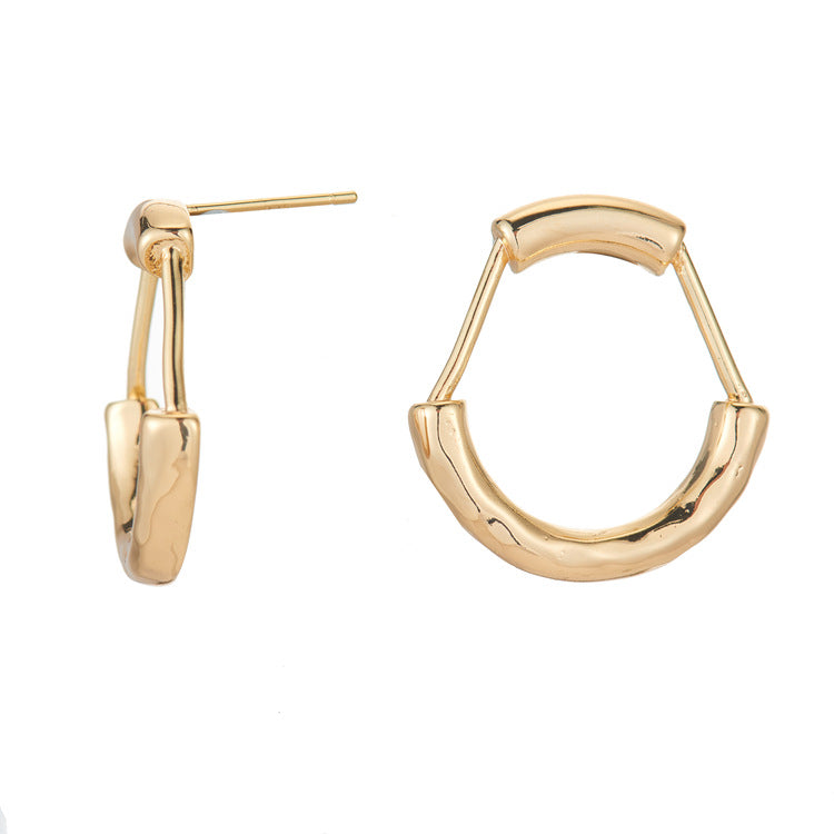 4 boucles d'oreilles à tige en cercle fondu 14K GF