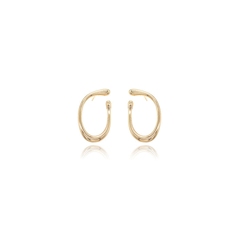 4 boucles d'oreilles à tige en cercle fondant 14K GF