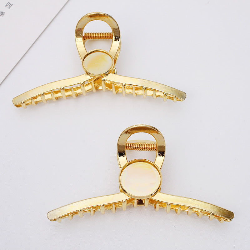 Copy of 5 Hair Claws Clamp Clip 18KGP 20mm 25mm Round Cabochon Blank Base Gemstone Piece Setting